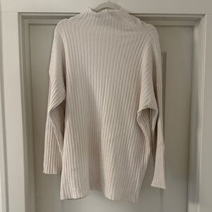 T.J.Maxx Cream Ribbed Cowl/Turtleneck Sweater